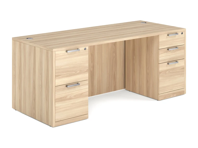 Light Oak Executive Desk – Desk with drawers on both sides.