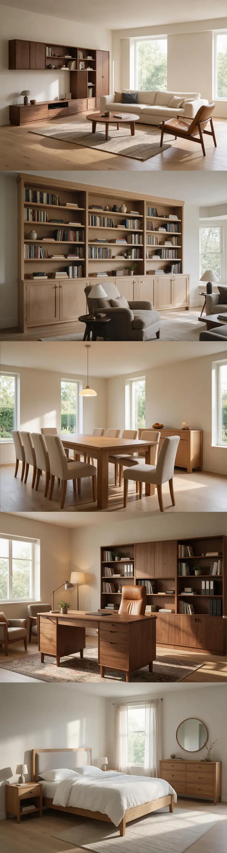 Living Room – Wall units, media cabinets, tables and seating.