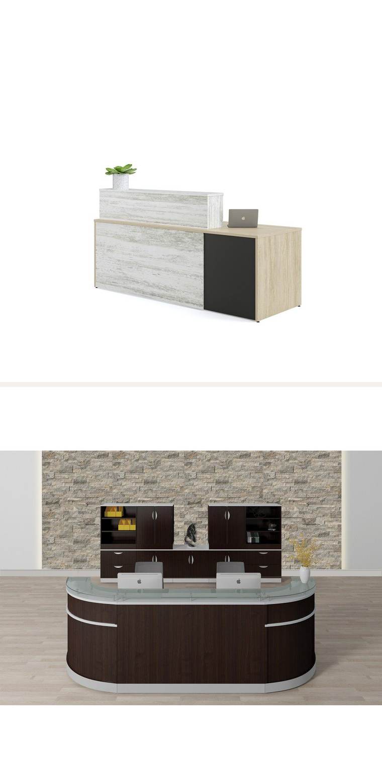 Reception Desk, Light – Compact reception desk.