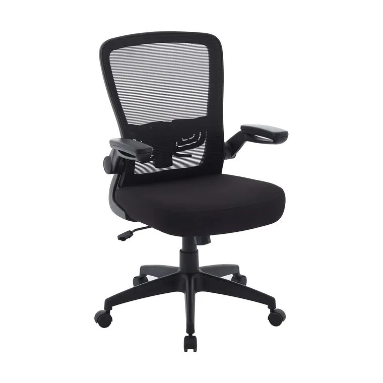 Flip-Arm Task Chair – Arms flip up to tuck under the desk.