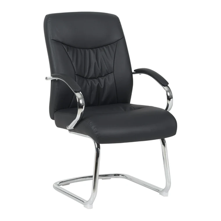 Leather Sled-Base Chair – Padded guest chair on a chrome sled base.
