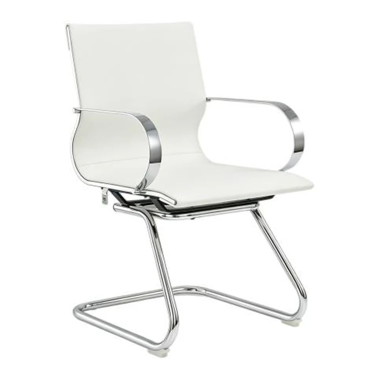 White Sled-Base Chair – Light guest chair for meeting rooms.