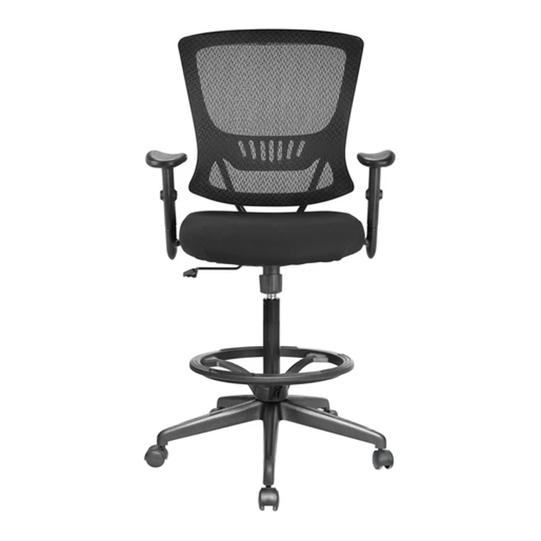 Mesh Drafting Stool – Tall mesh chair with foot ring.