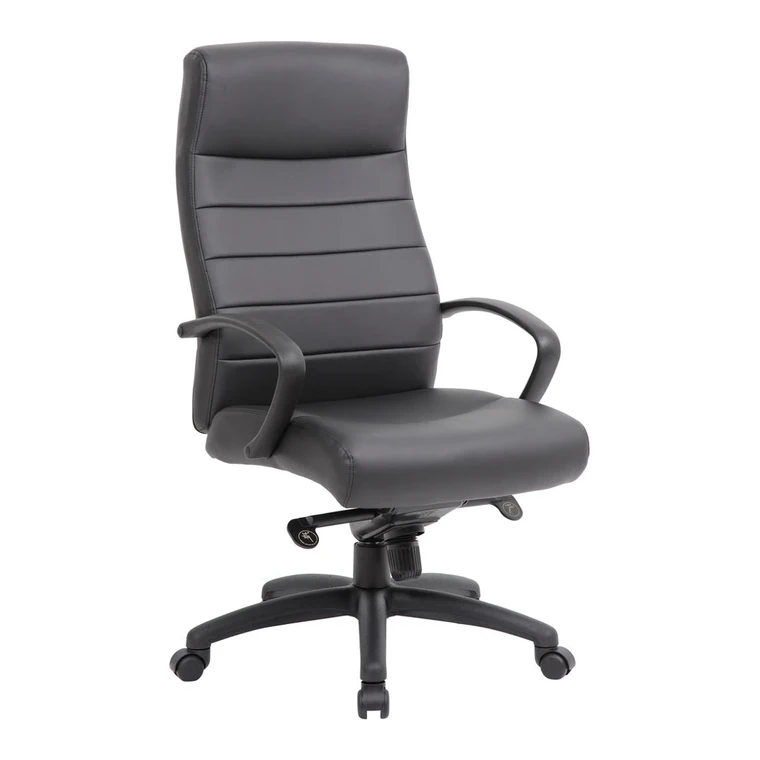 Channel-Stitched Executive Chair – Stitched leather, high back.