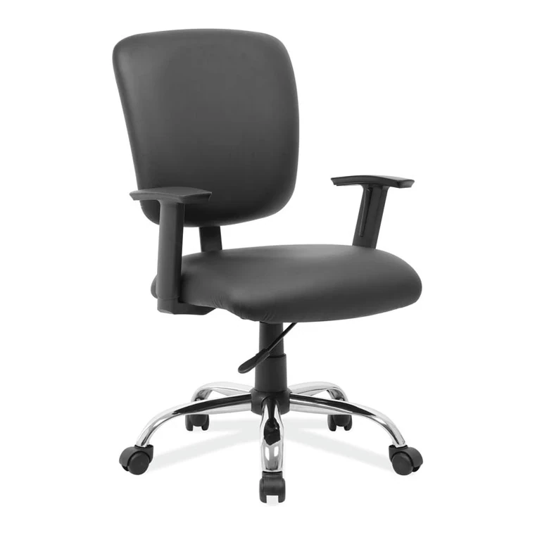 Leather Task Chair – Leather seat and back, chrome base.